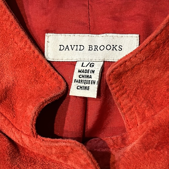 David Brooks 100% pig suede blazer jacket gold tone snap buttons tailored fit - Picture 3 of 7